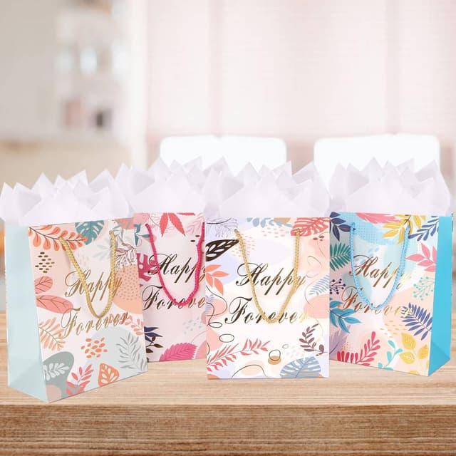 Thumbnail 4 de Medium 9in flower gift bags, 4 pack