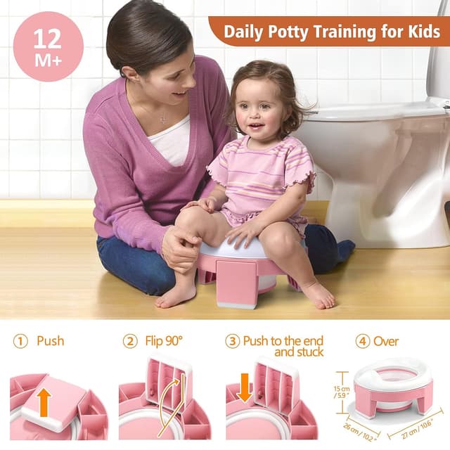 Detalle 2 de Kinder-Toilettensitz 3-in-1 rosa ab 15 Monaten