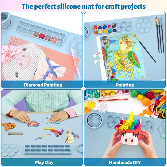 Thumbnail 6 de Limous Silicone Painting Mat 24" x 16" with Cup Holder and 16-Colour Separator