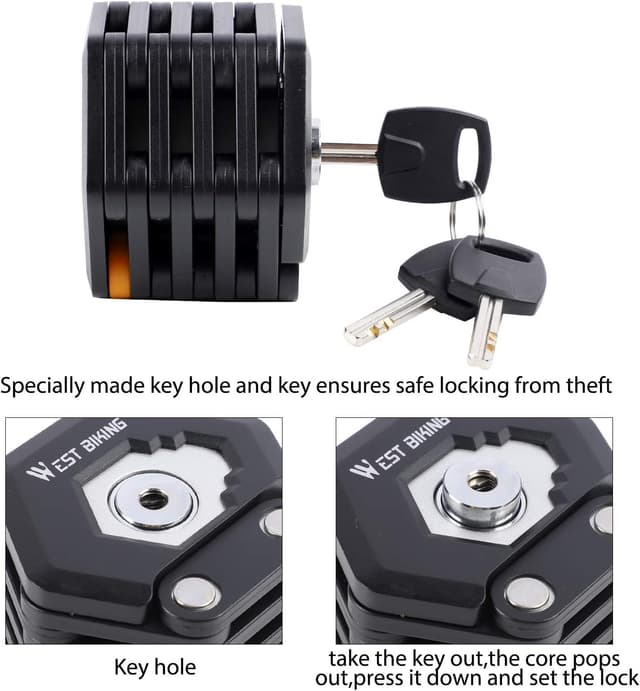 Thumbnail 6 de LuTuo Folding Bike Chain Lock (Heavy Duty Alloy Steel), with 3 Keys, 79cm/31inch