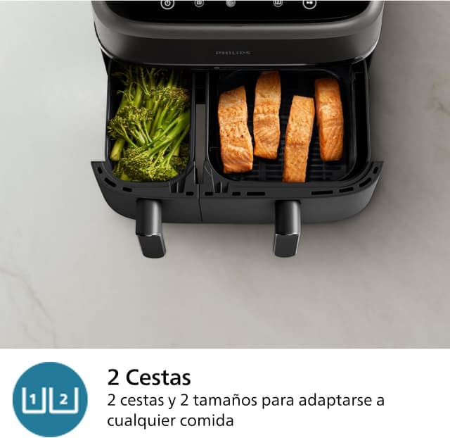 Detalle 2 de Philips Airfryer Dual Basket Serie 3000 🍟 9L, Cocina saludable