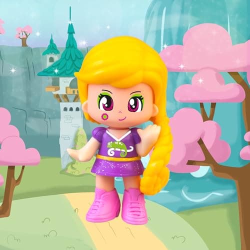 Detalle 2 de Famosa Pinypon Cuentos Rapunzel, bolso morado 🎎