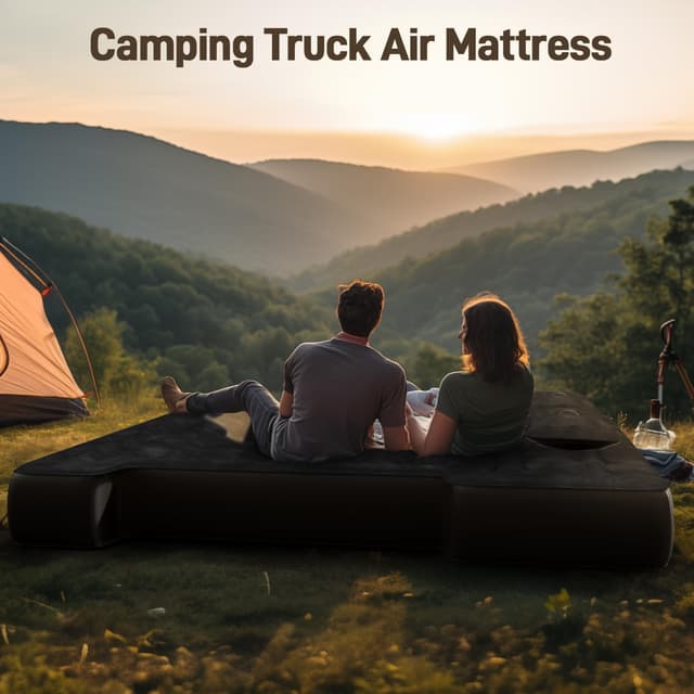 Detalle de Umbrauto Full-Size Short Truck Bed Air Mattress (5.5–5.8 ft) with Pump for Camping