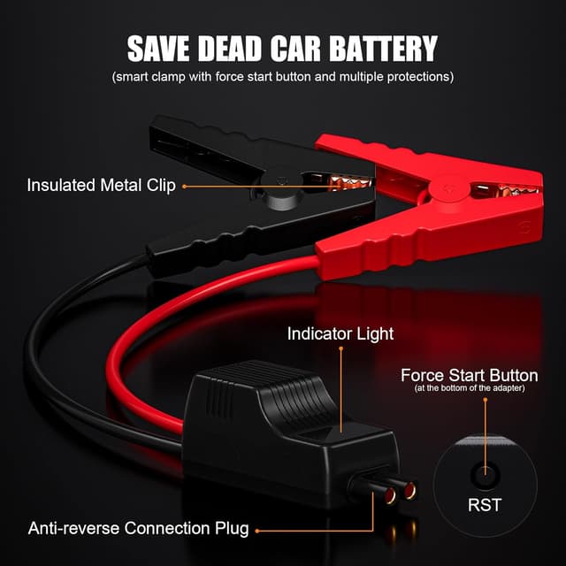 Detalle de Povasee 5000A Starthilfe Powerbank für 12V Fahrzeuge