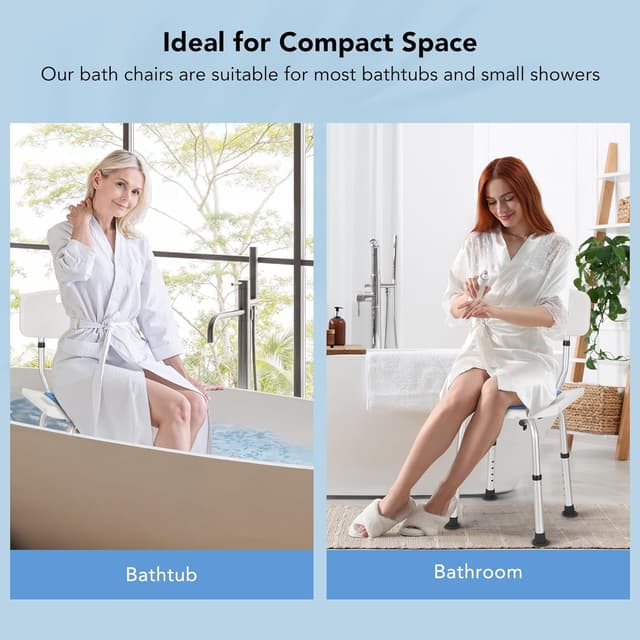 Thumbnail 8 de Careboda Silla de ducha ajustable antideslizante de aluminio