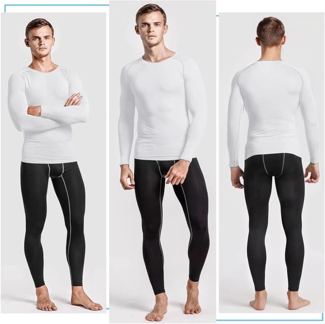 Detalle de Sillictor Mens Compression Base Layer Top – Quick Dry Long Sleeve Running & Sports Underlayer