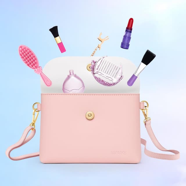 Detalle de Small Crossbody Bag for Teens & Girls (PU Leather) – Adjustable Strap, Snap Closure & Cute Charms