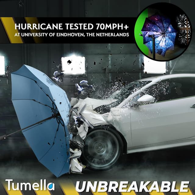 Thumbnail 6 de Tumella Strongest Windproof Travel Umbrella 42" ☂