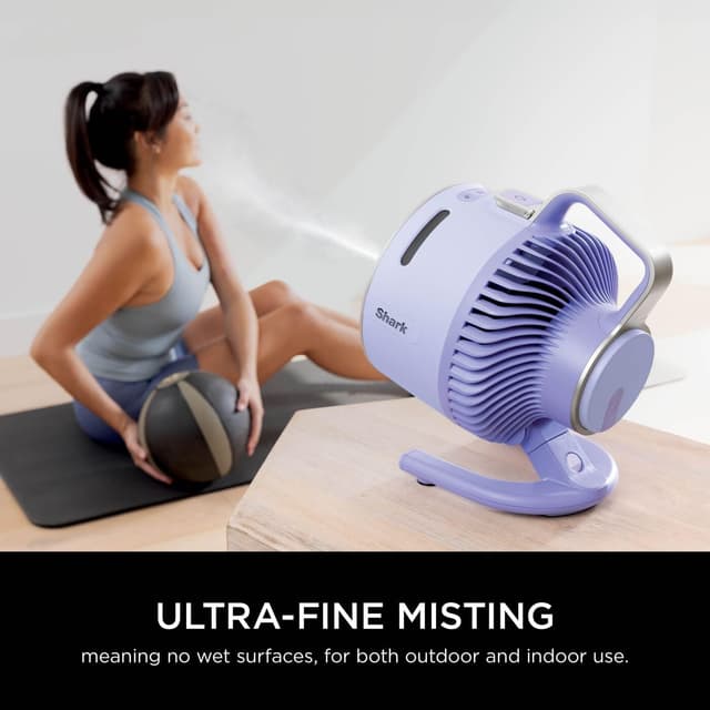 Detalle de Shark FlexBreeze HydroGo Cordless Fan (FA050UKLV) with Misting – Portable indoor/outdoor cooling in lilac