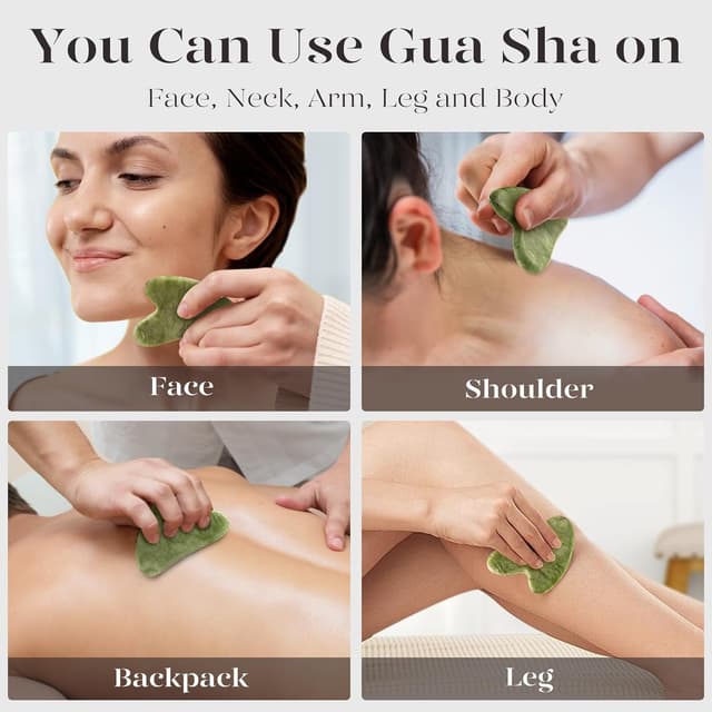 Detalle 1 de BAIMEI Gua Sha Jade Stein für Gesicht 1 Stück