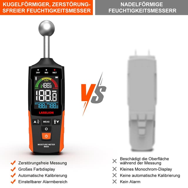 Thumbnail 4 de LASELION MS04 Feuchtigkeitsmessgerät 5–40 mm 📏