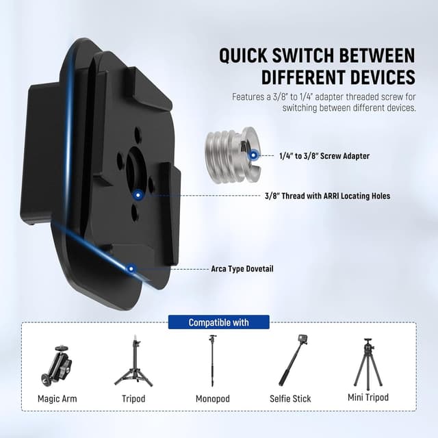 Detalle de NEEWER QR016 backpack strap mount adapter