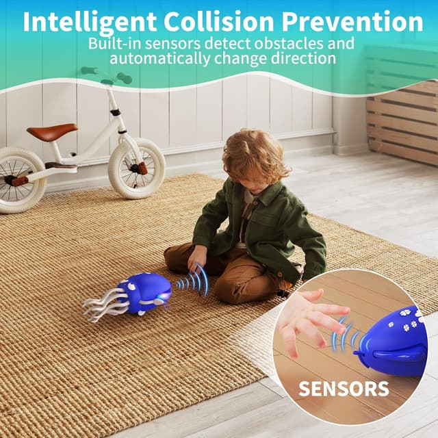 Detalle 2 de SWTOIPIG Polpo danzante interattivo con LED, musica e sensori anti-ostacoli