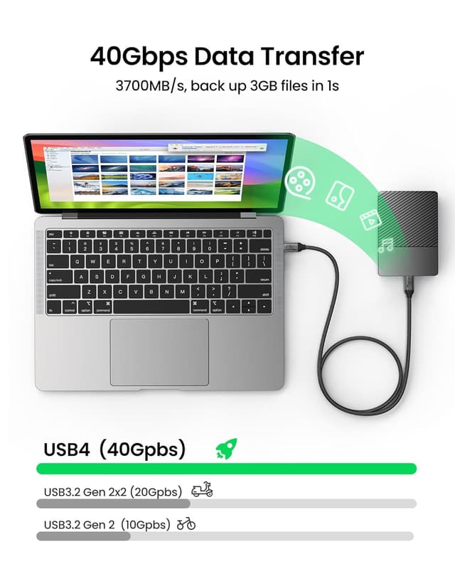 Thumbnail 2 de Silkland USB4 Long Thunderbolt Cable 10ft