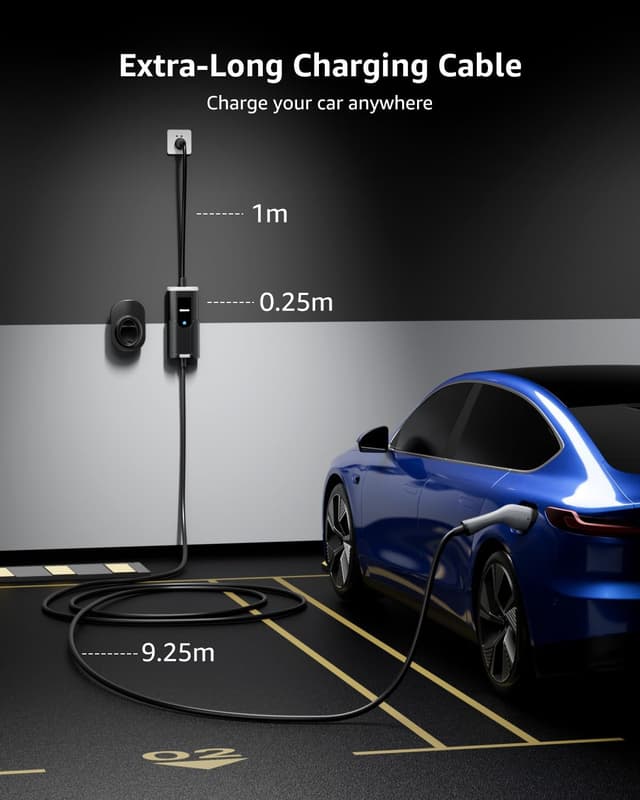Detalle 1 de bokman EV Charger Type 2 to 3 Pin Plug 10M