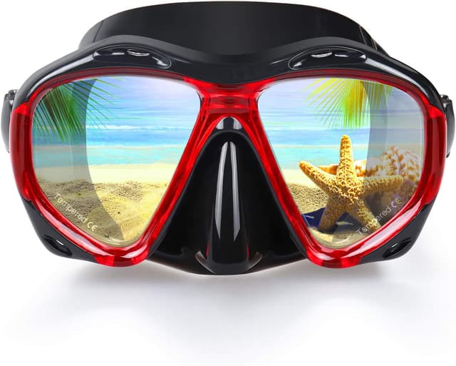 Detalle de Snorkel Diving Mask Panoramic HD Swim Mask (180° wide-angle) with Anti-Fog Lenses and Tempered Glass