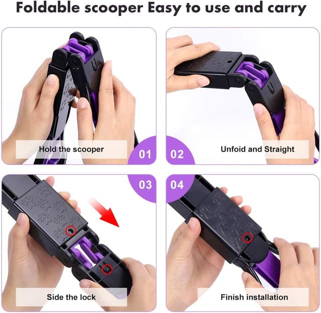 Detalle 2 de YONTINY Portable Pet Pooper Scooper for Dogs and Cats (Foldable Dog Poop Rake)