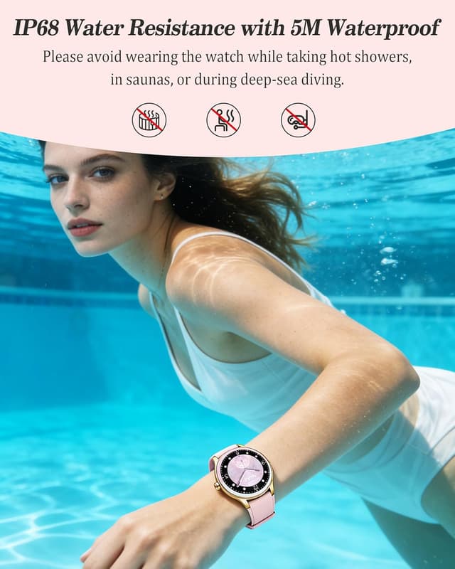 Detalle de ZOSKVEE Smart Watch for Women, Ladies & Men (1.27'' Fitness Watch, 41mm case) with Call & Fitness Tracking