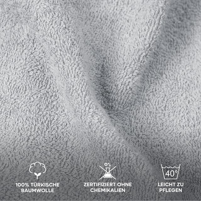 Detalle de Twinzen Bademantel für Kinder & Teenager mit Kapuze aus 100% Baumwolle (Oeko-Tex), Frottee