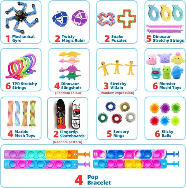 Detalle 2 de JUAUO 50-piece fidget toys pack for stress relief