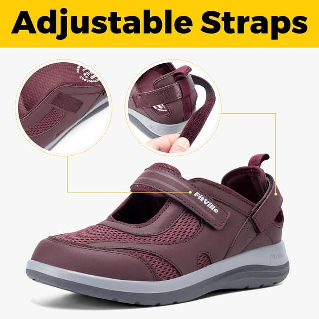 Detalle 2 de FitVille sandali donna per piedi larghi: comodi, traspiranti e con supporto dell’arco plantare