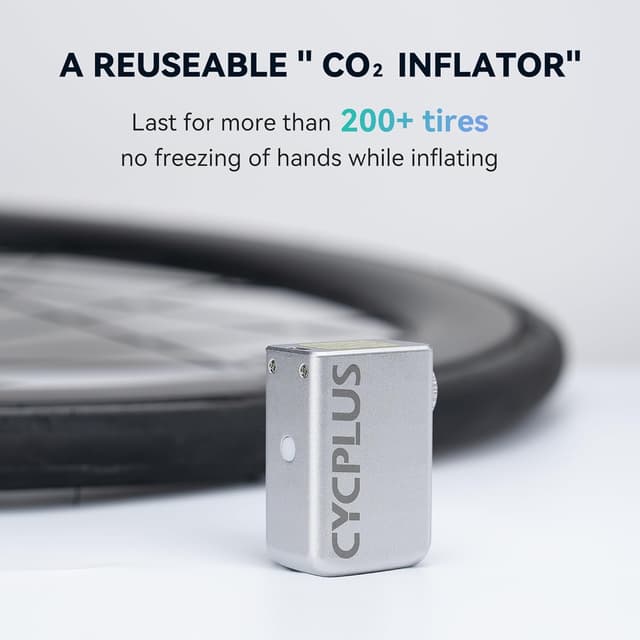 Detalle 2 de CYCPLUS AS2 Tiny E-Pump – ultrakleine elektrische Fahrradpumpe (100 PSI, Akku, kein Manometer)