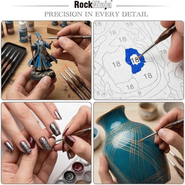 Thumbnail 5 de Rock Ninja Detail Paint Brush Set 9pcs