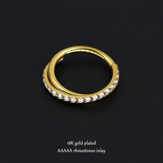 Thumbnail 2 de MixPiercing Gold Nose Ring 8mm 18G 💍