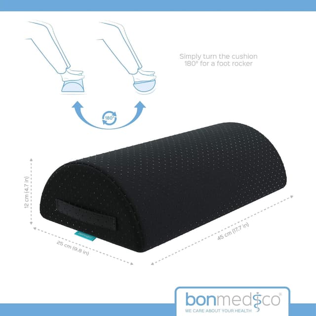 Thumbnail 5 de bonmedico Repose-pieds ergonomique avec housse lavable Noir