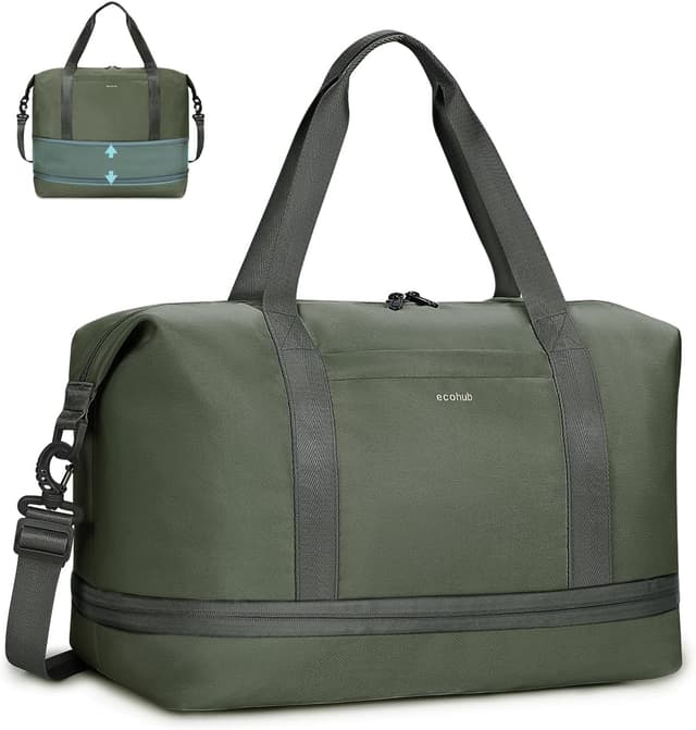 Detalle de ECOHUB for Ryanair cabin bag 40x30x20 (expandable) with removable wet pocket – green