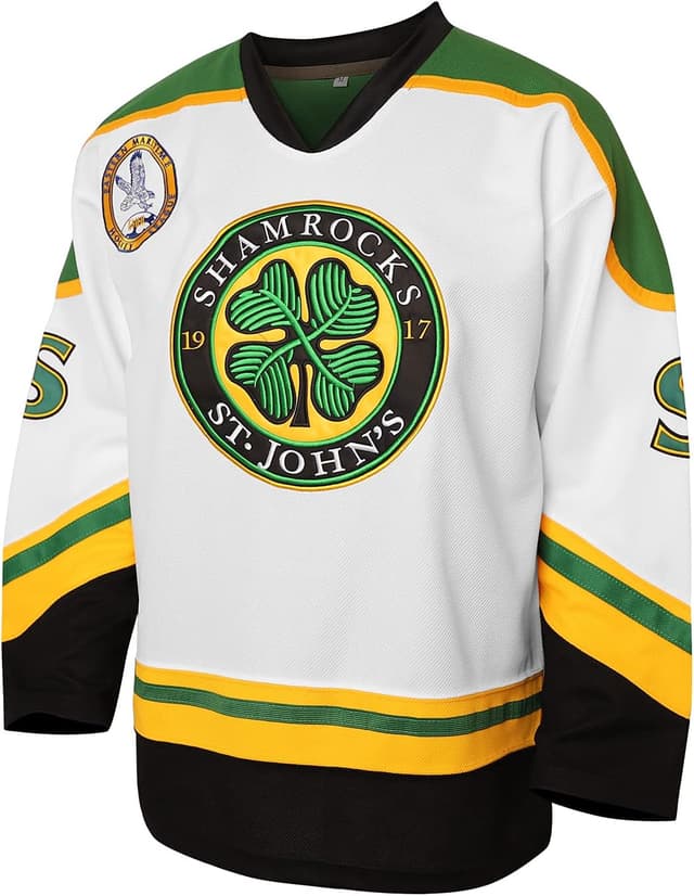 Detalle 2 de 3 Ross The BOSS Rhea Men’s Hockey Jersey (St. John’s Shamrocks) in White/Green/Black