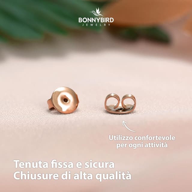 Thumbnail 3 de BONNYBIRD Orecchini Acciaio Chirurgico Donna oro rosa