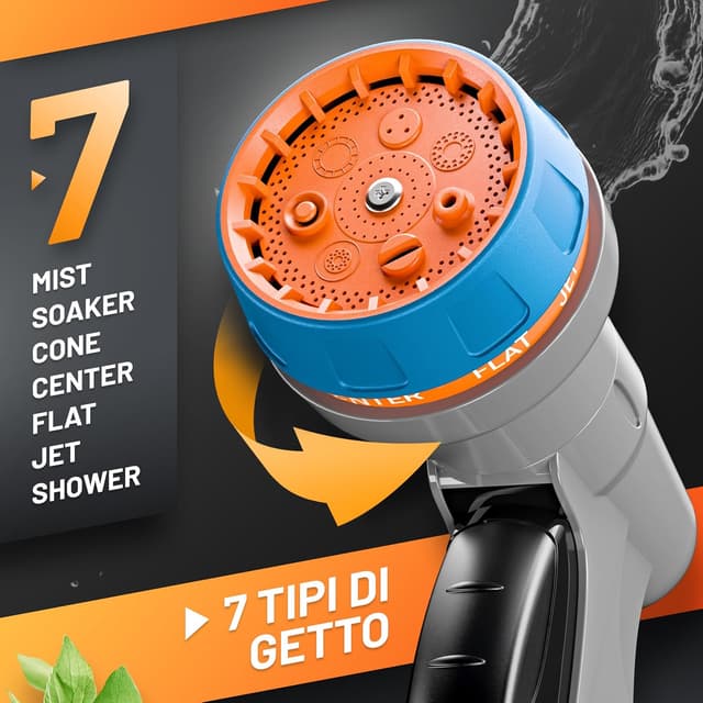 Detalle 2 de GRÜNTEK Pistola Irrigazione da Giardino con 7 tipi di getto
