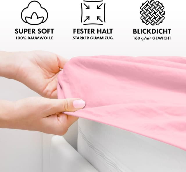 Thumbnail 2 de Jacobson Jersey Spannbettlaken 60x120‑70x140 Rosa