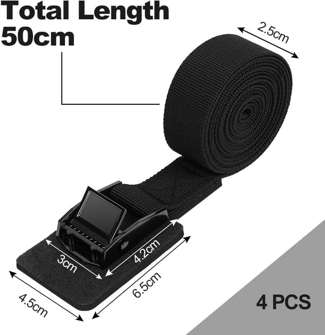 Detalle de URAQT Lot de 4 sangles d’arrimage avec boucle à cliquet, 0,5 m x 25 mm (capacité 250 kg par pièce)