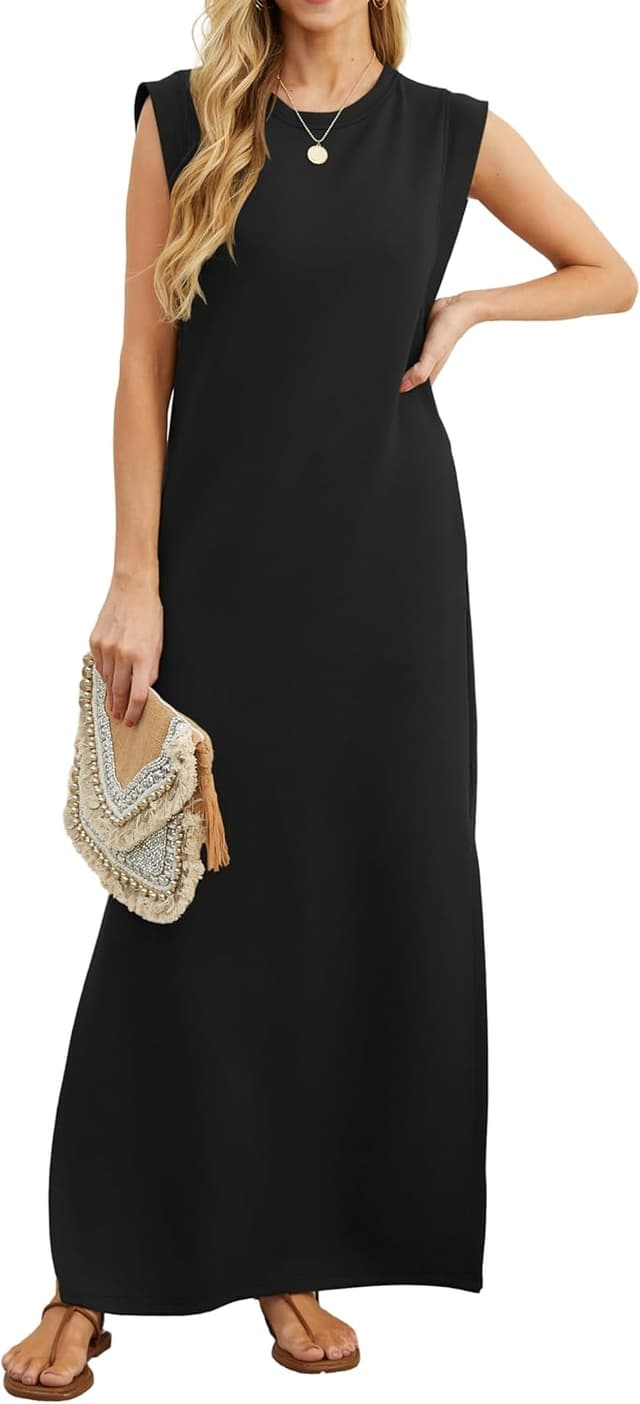 Thumbnail 6 de GRECERELLE Women’s Summer Maxi Dress – Sleeveless Casual Shirt Dress with Pockets & Split