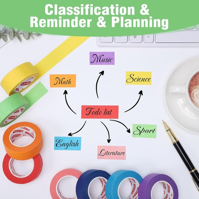 Thumbnail 4 de Fyguard 8 Rolls Coloured Masking Tape 23mm