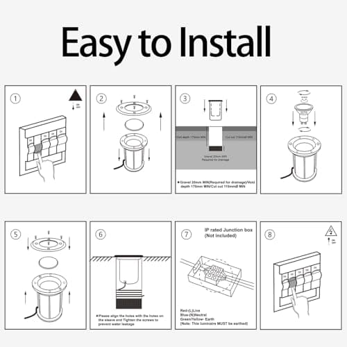Thumbnail 7 de YindaLux 4x Focos LED empotrables suelo IP67 🌟