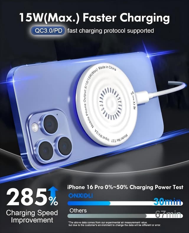 Detalle de Mag-Safe Magnetic Wireless Charger 15W for iPhone