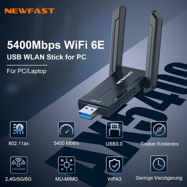 Thumbnail 1 de NEWFAST WLAN Stick mit 5400 Mbps Tri-Band