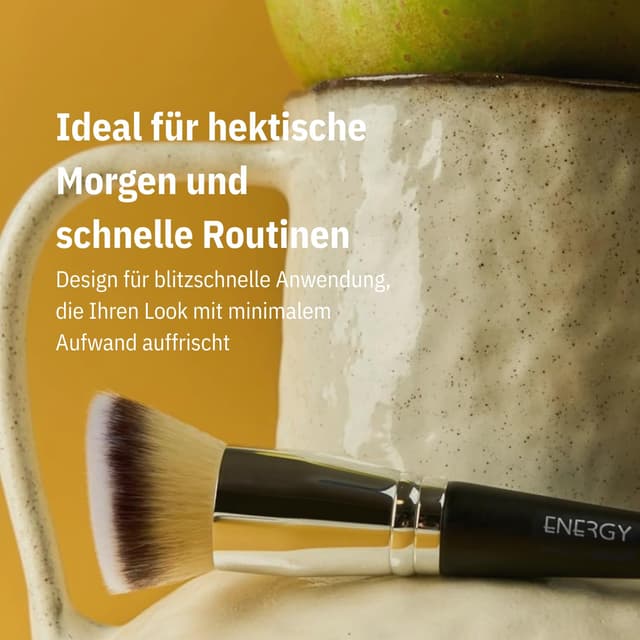 Thumbnail 6 de ENERGY doppelseitiger Foundation- & Concealerpinsel 2-in-1 mit abgeschrägten, dichten veganen Synthetikborsten