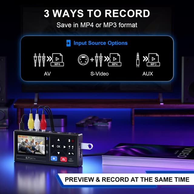 Thumbnail 1 de Portta VHS to Digital Converter recorder 🎥