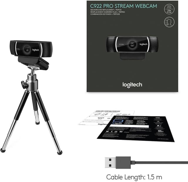 Thumbnail 6 de Logitech C922 Pro Stream Webcam (HD 1080p/30fps or HD 720p/60fps) with stereo audio – black