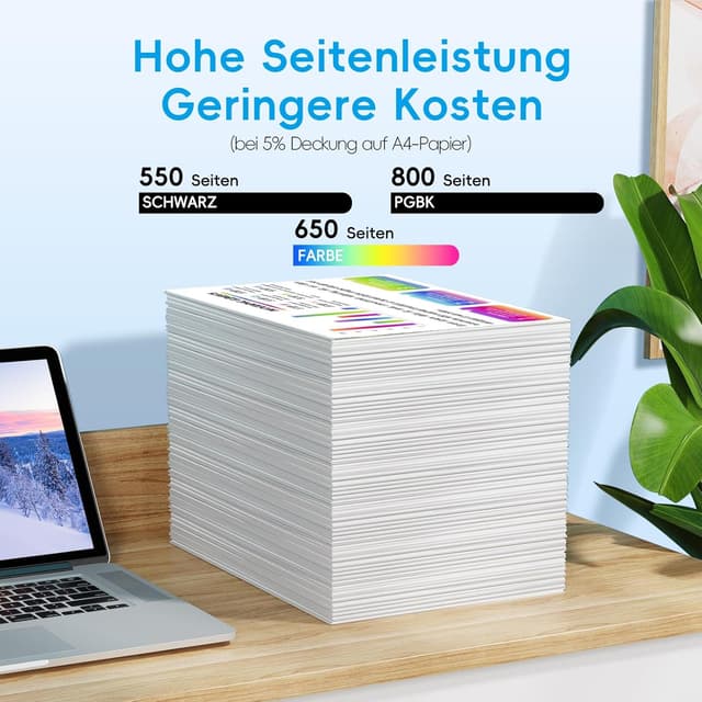 Detalle de Fooylen 202 XL Druckerpatronen kompatibel mit Epson 202XL – 5er-Set für XP-6000/6100/6105 & mehr