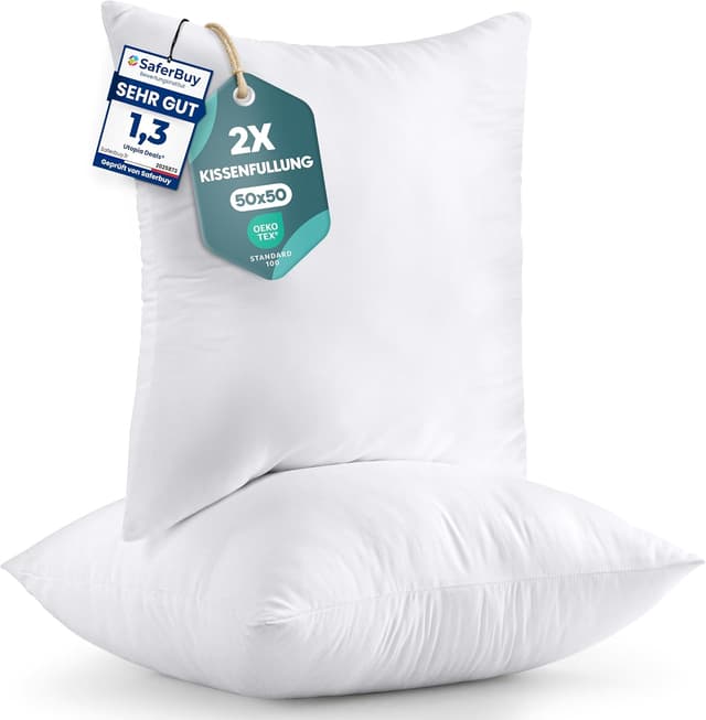 Detalle de Utopia Bedding Kissenfüllung 2er Set 50 x 50 cm