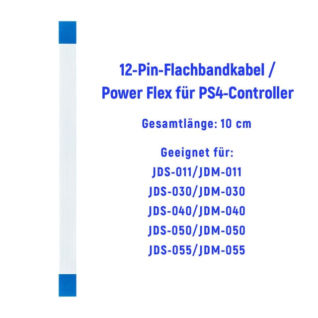 Detalle 2 de 12-Pin-12-Pin- Strom-Knopf Flex Flachbandkabel (2er-Set) für PS4-Controller – Mcbazel