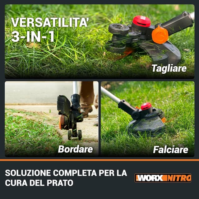 Thumbnail 4 de WORX Nitro WG173E.9 tagliaerba a batteria 20 V brushless, circuito di taglio da 33 cm (solo utensile)