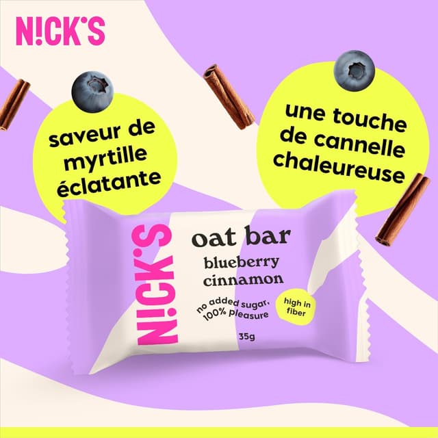 Thumbnail 4 de N!CK'S barres avoine myrtille cannelle 35g
