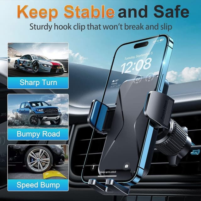 Thumbnail 2 de DOLYOFG Car Phone Holder Vent phone mount