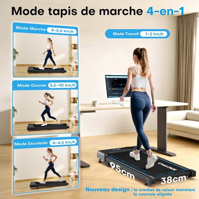 Thumbnail 2 de CHAOKE Tapis de Marche 9% inclinaison